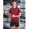 imageMens Athletic TShirt Performance Gym Shirt Quick Dry Moisture Wicking Running Workout Short Sleeve TopsWine Red
