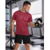 imageMens Athletic TShirt Performance Gym Shirt Quick Dry Moisture Wicking Running Workout Short Sleeve TopsWine Red