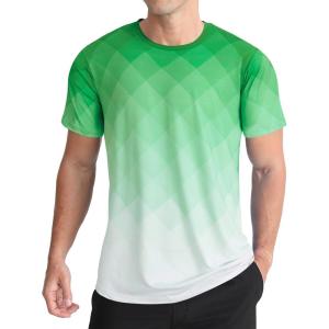 imageMens Athletic TShirt Performance Gym Shirt Quick Dry Moisture Wicking Running Workout Short Sleeve Tops09 Gradient Green