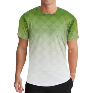 imageMens Athletic TShirt Performance Gym Shirt Quick Dry Moisture Wicking Running Workout Short Sleeve TopsArmy Green