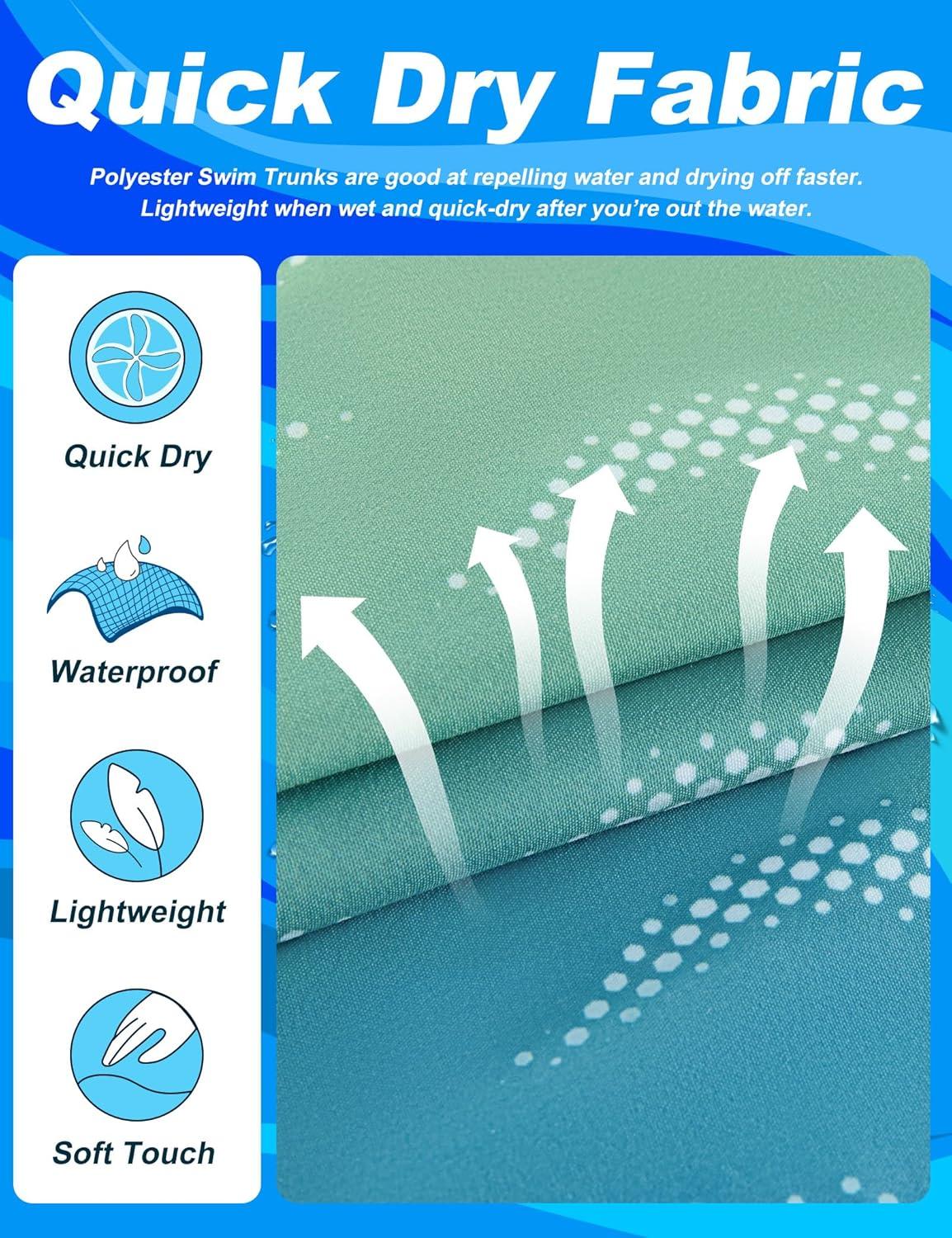 imageAPTRO Mens Swim Trunks with Compression Liner 5quot Quick Dry Bathing Suit Swim Shorts with Zipper Pockets Board Shorts SwimsuitW02blue Green