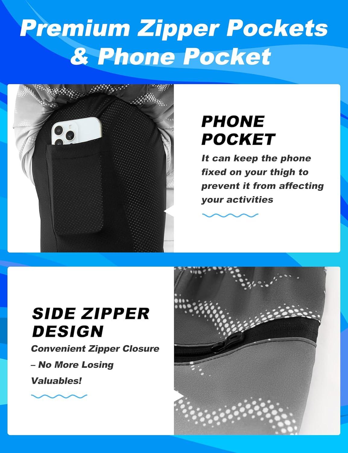 imageAPTRO Mens Swim Trunks with Compression Liner 5quot Quick Dry Bathing Suit Swim Shorts with Zipper Pockets Board Shorts SwimsuitW07black