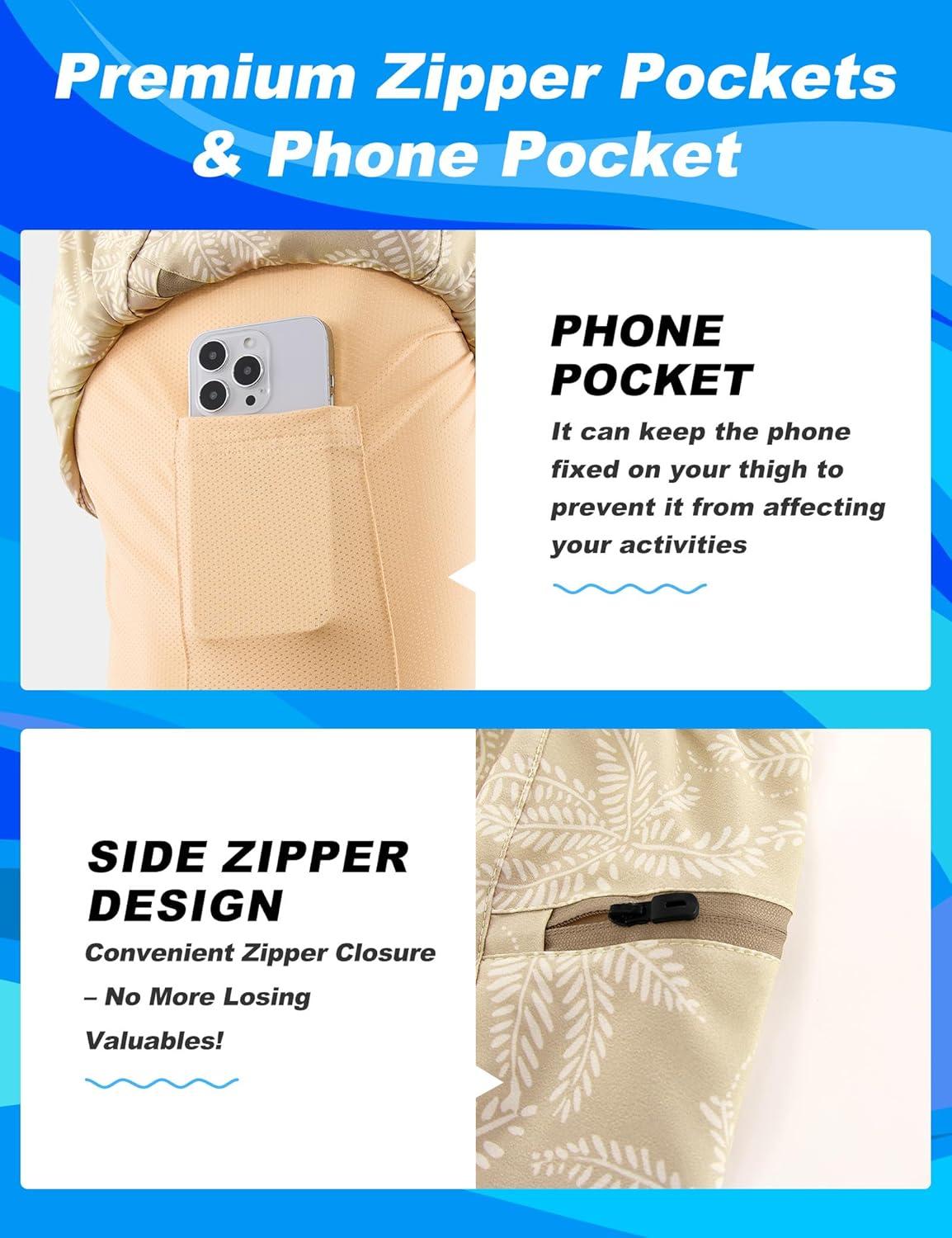 imageAPTRO Mens Swim Trunks with Compression Liner 5quot Quick Dry Bathing Suit Swim Shorts with Zipper Pockets Board Shorts SwimsuitW11 Brown Leaves