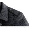 imageAPTRO Mens Pea Coat Wool Jacket Windbreaker Single Breasted Winter Coat11grey Plaid