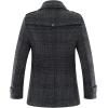 imageAPTRO Mens Pea Coat Wool Jacket Windbreaker Single Breasted Winter Coat11grey Plaid