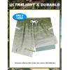 imageAPTRO Mens Swim Trunks with Compression Liner 5quot Quick Dry Bathing Suit Swim Shorts with Zipper Pockets Board Shorts SwimsuitW04army Green