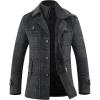 imageAPTRO Mens Pea Coat Wool Jacket Windbreaker Single Breasted Winter Coat11grey Plaid