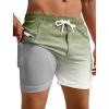 imageAPTRO Mens Swim Trunks with Compression Liner 5quot Quick Dry Bathing Suit Swim Shorts with Zipper Pockets Board Shorts SwimsuitW04army Green