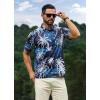 imageAPTRO Golf Shirts for Men Moisture Wicking Hawaiian Polo Shirts Dry Fit with Print and Short SleeveP01 Palm Black