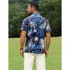 imageAPTRO Golf Shirts for Men Moisture Wicking Hawaiian Polo Shirts Dry Fit with Print and Short SleeveP01 Palm Black