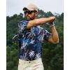 imageAPTRO Golf Shirts for Men Moisture Wicking Hawaiian Polo Shirts Dry Fit with Print and Short SleeveP01 Palm Black