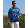 imageAPTRO Golf Shirts for Men Moisture Wicking Hawaiian Polo Shirts Dry Fit with Print and Short SleeveP05 Navy Flower