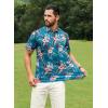imageAPTRO Golf Shirts for Men Moisture Wicking Hawaiian Polo Shirts Dry Fit with Print and Short SleeveP07 Blue Flower