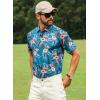 imageAPTRO Golf Shirts for Men Moisture Wicking Hawaiian Polo Shirts Dry Fit with Print and Short SleeveP07 Blue Flower