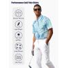 imageAPTRO Golf Shirts for Men Moisture Wicking Hawaiian Polo Shirts Dry Fit with Print and Short SleeveP11 Retro Grey Blue