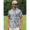 imageAPTRO Golf Shirts for Men Moisture Wicking Hawaiian Polo Shirts Dry Fit with Print and Short SleeveP12 Gray