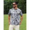 imageAPTRO Golf Shirts for Men Moisture Wicking Hawaiian Polo Shirts Dry Fit with Print and Short SleeveP12 Gray