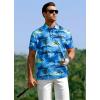 imageAPTRO Golf Shirts for Men Moisture Wicking Hawaiian Polo Shirts Dry Fit with Print and Short SleeveP13 Blue Palm