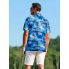 imageAPTRO Golf Shirts for Men Moisture Wicking Hawaiian Polo Shirts Dry Fit with Print and Short SleeveP13 Blue Palm