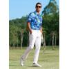 imageAPTRO Golf Shirts for Men Moisture Wicking Hawaiian Polo Shirts Dry Fit with Print and Short SleeveP13 Blue Palm