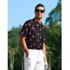 imageAPTRO Golf Shirts for Men Moisture Wicking Hawaiian Polo Shirts Dry Fit with Print and Short SleeveP14 Black Flamingo