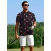 imageAPTRO Golf Shirts for Men Moisture Wicking Hawaiian Polo Shirts Dry Fit with Print and Short SleeveP14 Black Flamingo