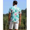 imageAPTRO Golf Shirts for Men Moisture Wicking Hawaiian Polo Shirts Dry Fit with Print and Short SleeveP15 Green Flamingo