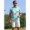 imageAPTRO Golf Shirts for Men Moisture Wicking Hawaiian Polo Shirts Dry Fit with Print and Short SleeveP15 Green Flamingo