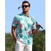 imageAPTRO Golf Shirts for Men Moisture Wicking Hawaiian Polo Shirts Dry Fit with Print and Short SleeveP15 Green Flamingo