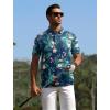 imageAPTRO Golf Shirts for Men Moisture Wicking Hawaiian Polo Shirts Dry Fit with Print and Short SleeveP16 Navy Flamingo