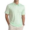 imageAPTRO Golf Shirts for Men Moisture Wicking Hawaiian Polo Shirts Dry Fit with Print and Short SleeveP17 Pea Green Golf