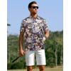 imageAPTRO Golf Shirts for Men Moisture Wicking Hawaiian Polo Shirts Dry Fit with Print and Short SleeveP19 Grey Flower