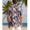 imageAPTRO Golf Shirts for Men Moisture Wicking Hawaiian Polo Shirts Dry Fit with Print and Short SleeveP19 Grey Flower
