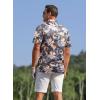 imageAPTRO Golf Shirts for Men Moisture Wicking Hawaiian Polo Shirts Dry Fit with Print and Short SleeveP19 Grey Flower