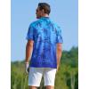 imageAPTRO Golf Shirts for Men Moisture Wicking Hawaiian Polo Shirts Dry Fit with Print and Short SleeveP22 Ombre Blue Palm