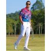 imageAPTRO Golf Shirts for Men Moisture Wicking Hawaiian Polo Shirts Dry Fit with Print and Short SleeveP24 Ombre Pink Palm