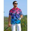 imageAPTRO Golf Shirts for Men Moisture Wicking Hawaiian Polo Shirts Dry Fit with Print and Short SleeveP24 Ombre Pink Palm