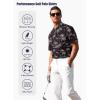 imageAPTRO Golf Shirts for Men Moisture Wicking Hawaiian Polo Shirts Dry Fit with Print and Short SleeveP71 Black Palm