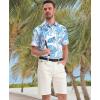 imageAPTRO Golf Shirts for Men Moisture Wicking Hawaiian Polo Shirts Dry Fit with Print and Short SleevePo06 Ink Blue Palm