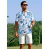 imageAPTRO Golf Shirts for Men Moisture Wicking Hawaiian Polo Shirts Dry Fit with Print and Short SleevePo06 Ink Blue Palm