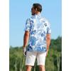 imageAPTRO Golf Shirts for Men Moisture Wicking Hawaiian Polo Shirts Dry Fit with Print and Short SleevePo06 Ink Blue Palm