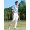 imageAPTRO Golf Shirts for Men Moisture Wicking Hawaiian Polo Shirts Dry Fit with Print and Short SleevePo06 Ink Blue Palm