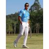 imageAPTRO Golf Shirts for Men Moisture Wicking Hawaiian Polo Shirts Dry Fit with Print and Short SleevePo11 Hibiscus Blue