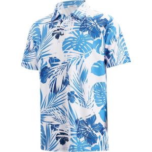 imageAPTRO Golf Shirts for Men Moisture Wicking Hawaiian Polo Shirts Dry Fit with Print and Short SleevePo06 Ink Blue Palm