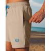 imageAPTRO Mens Swim Trunks 5 inch Board Shorts Quick Dry Bathing Suits with Mesh Lining Beach Swim Shorts with Zipper PocketsLight Beige
