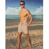 imageAPTRO Mens Swim Trunks 5 inch Board Shorts Quick Dry Bathing Suits with Mesh Lining Beach Swim Shorts with Zipper PocketsLight Beige