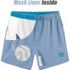 imageAPTRO Mens Swim Trunks 5 inch Board Shorts Quick Dry Bathing Suits with Mesh Lining Beach Swim Shorts with Zipper PocketsLight Blue