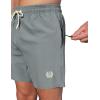imageAPTRO Mens Swim Trunks 5 inch Board Shorts Quick Dry Bathing Suits with Mesh Lining Beach Swim Shorts with Zipper PocketsLight Gray