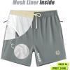 imageAPTRO Mens Swim Trunks 5 inch Board Shorts Quick Dry Bathing Suits with Mesh Lining Beach Swim Shorts with Zipper PocketsLight Gray