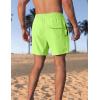 imageAPTRO Mens Swim Trunks 5 inch Board Shorts Quick Dry Bathing Suits with Mesh Lining Beach Swim Shorts with Zipper PocketsNeon Green